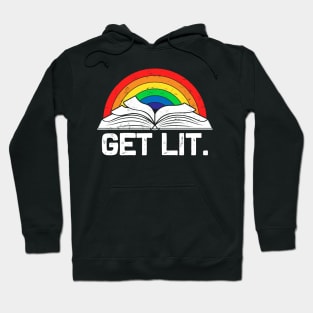 Vintage Retro Get Lit With Book Hoodie